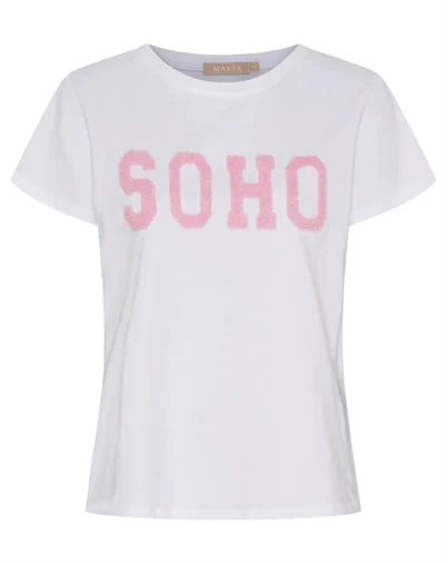 Marta Du Chateau - MDCHerdis T-shirt - White/Baby